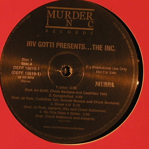 Irv Gotti: Presents...The Inc, Murder Inc. (DEFF 15619-1), US,Promo, 2002 Typ: 2LP Best.-Nr.: X9710 Preis: 9,00 Euro