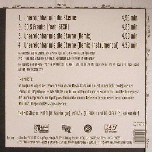 TWA Mobsta: Unerreichbar wie die Sterne*3+1, FistFunk, D, 1999 Typ: 12" Best.-Nr.: X9761 Preis: 4,00 Euro