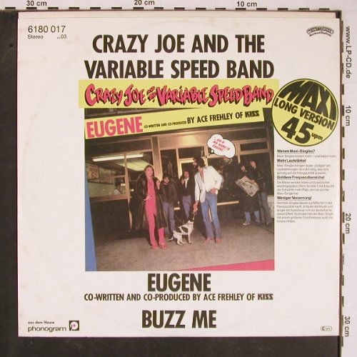 Crazy Joe & Variable Speed Band: Eugene / Buzz Me, Casablanca (6180 017), D, 1980 Typ: 12" Best.-Nr.: Y1013 Preis: 6,00 Euro