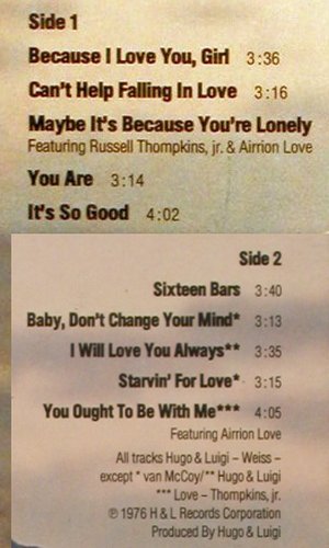 Stylistics: Can't Help Falling In Love, H+L Records (6.23959 AO), D, 1976 Typ: LP Best.-Nr.: Y116 Preis: 7,50 Euro