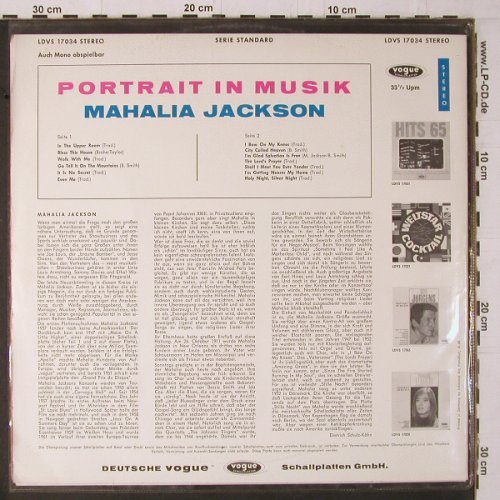 Jackson,Mahalia: Portrait In Musik, vg+/m-, Vogue (LDVS 17034), D, 1965 Typ: LP Best.-Nr.: Y1645 Preis: 6,00 Euro