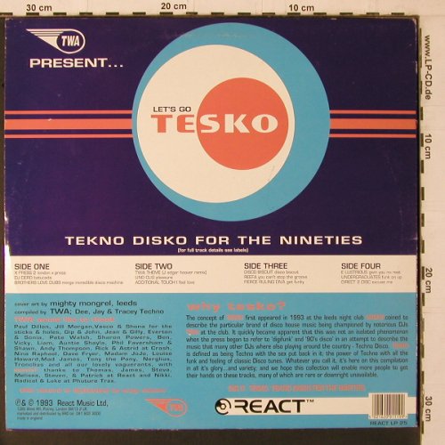 V.A.Let's Go Tesko: Tekno Disco for the Nineties,m-/vg+, React (LP25), UK, 1993 Typ: 2LP Best.-Nr.: Y1794 Preis: 7,50 Euro