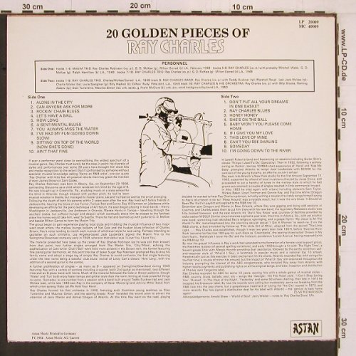 Charles,Ray: 20 Golden Pieces Of, Astan/Bulldog Rec. (20009), D, 1984 Typ: LP Best.-Nr.: Y1950 Preis: 6,00 Euro