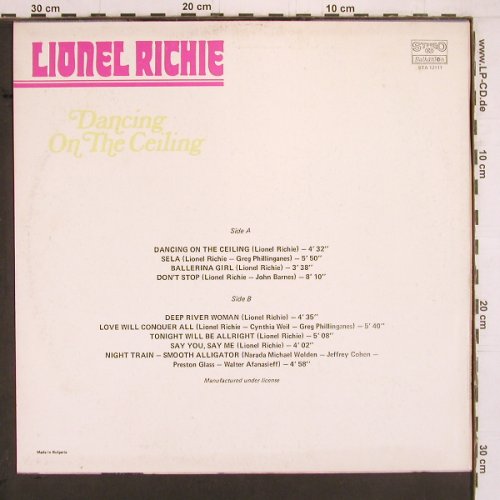 Richie,Lionel: Dancing On The Ceiling, Balkanton (BTA 12111), Bulgaria Typ: LP Best.-Nr.: Y2040 Preis: 5,00 Euro