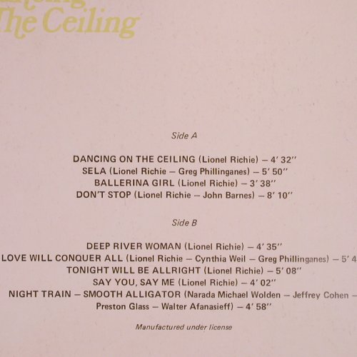 Richie,Lionel: Dancing On The Ceiling, Balkanton (BTA 12111), Bulgaria Typ: LP Best.-Nr.: Y2040 Preis: 5,00 Euro