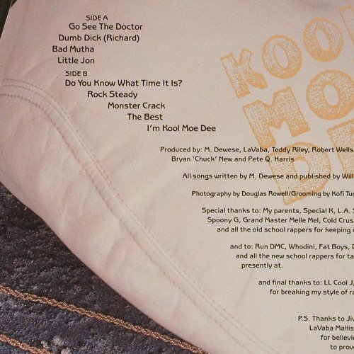 Kool Moe Dee: Same, Jive (1025-1-JX), US, Co, 1987 Typ: LP Best.-Nr.: Y2065 Preis: 9,00 Euro