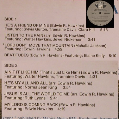 Hawkins Singers,Edwin: He's a Friend of Mine, Pavilon(PBS 10002), US, 1969 - LP - Y2147 - 9,00 Euro