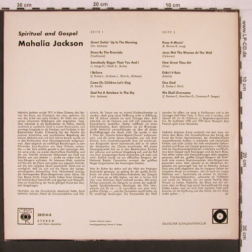 Jackson,Mahalia: Spiritual and Gospel, CBS, DSC Ed.(28 014-9), D, 1966 - LP - Y2268 - 7,50 Euro