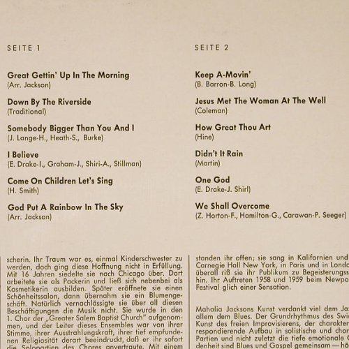 Jackson,Mahalia: Spiritual and Gospel, CBS, DSC Ed. (28 014-9), D, 1966 Typ: LP Best.-Nr.: Y2268 Preis: 7,50 Euro
