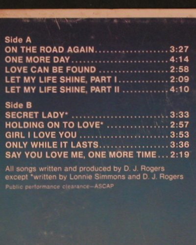D.J.Rogers: On The Road Again, RCA (APL1-1697), US, co, 1976 Typ: LP Best.-Nr.: Y2403 Preis: 6,00 Euro