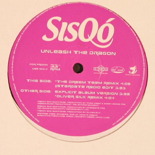 Sisqo: Unleash The Dragon, 4Tr.rmx, CMG, Promo(DRAGON VP1), , 2000 - 12inch - Y2497 - 4,00 Euro