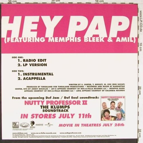 Jay-Z: Hey Papi*4, Def Jam (DEFR 15106-1), US, Promo, 2000 Typ: 12" Best.-Nr.: Y2500 Preis: 5,00 Euro