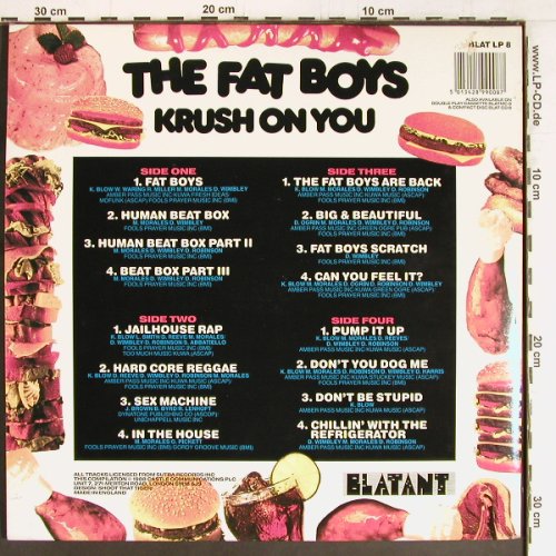 Fat Boys: Krush On You, Foc, Blantant (BLAT LP 8), UK, 1988 Typ: 2LP Best.-Nr.: Y2661 Preis: 9,00 Euro