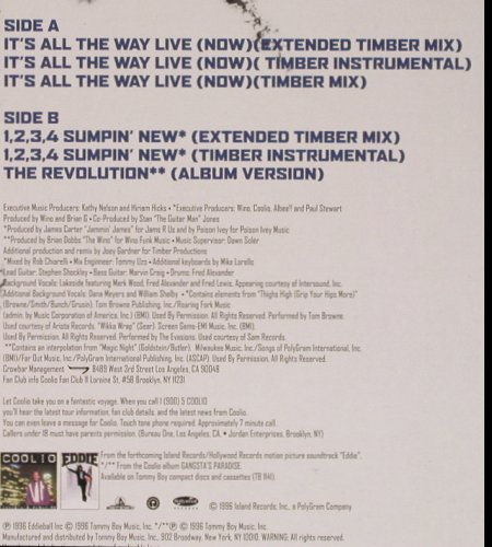 Coolio: It's All The Way Live(Now)*3+3, TommyBoy (TB 731), CDN, 1996 Typ: 12" Best.-Nr.: Y2667 Preis: 5,00 Euro