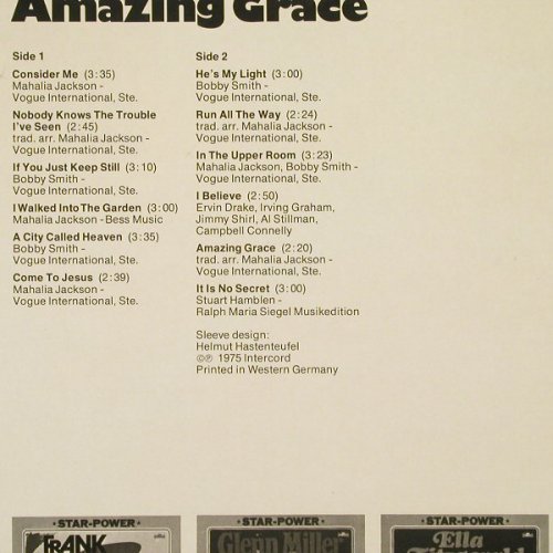 Jackson,Mahalia: Amazing Grace, Intercord(25 107-4 B), D, 1975 - LP - Y268 - 6,00 Euro