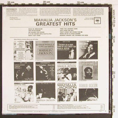 Jackson,Mahalia: Greatest Hits, FS-New, Columbia (CS 8804), US, 1963 Typ: LP Best.-Nr.: Y2831 Preis: 9,00 Euro