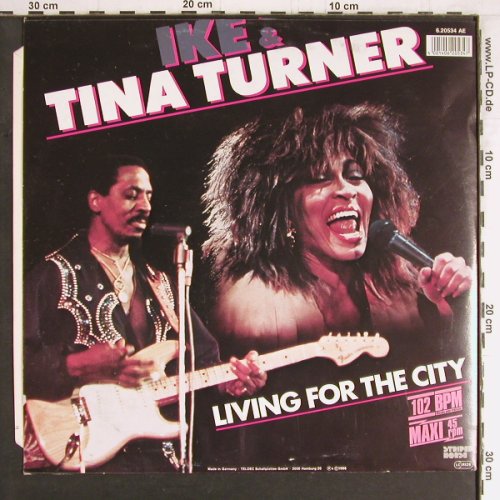Turner,Ike & Tina: Living For The City+1,yellow Vinyl, Striped Horse/Teldec (6.20534 AE), D 102bpm, 1986 Typ: 12" Best.-Nr.: Y3253 Preis: 5,00 Euro