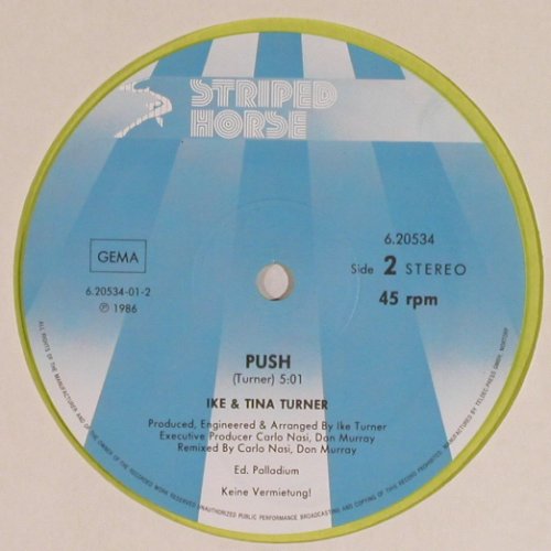 Turner,Ike & Tina: Living For The City+1,yellow Vinyl, Striped Horse/Teldec (6.20534 AE), D 102bpm, 1986 Typ: 12" Best.-Nr.: Y3253 Preis: 5,00 Euro