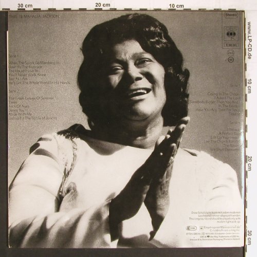 Jackson,Mahalia: This Is,Foc, CBS (CBS S 66 241), NL, Ri, 1973 Typ: 2LP Best.-Nr.: Y3305 Preis: 9,00 Euro