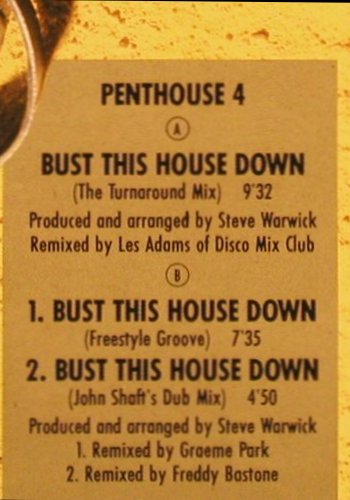 Penthouse 4: Bust This House Down*3, EMI (20 2735 6), D, 1988 Typ: 12" Best.-Nr.: Y3436 Preis: 3,00 Euro