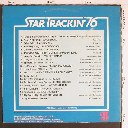 V.A.Star Trackin'76: Boddu Orch. .. The Who, 20 Tr., Ronco CSPS 9978 (R1976-2C), CDN, co, 1976 Typ: LP Best.-Nr.: Y3738 Preis: 7,50 Euro