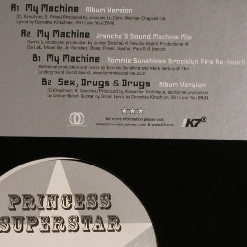 Princess Superstar: My Machine/Sex,Drugs&Drugs, K7 (192EP), D, 2005 Typ: 12" Best.-Nr.: Y3838 Preis: 5,00 Euro