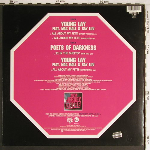 Young Lay feat Mac Mall & Ray Luv: All about my Fetti*3/Poets of Darkn, Tommy Boy (0630-12011-0), EU, 1995 Typ: 12" Best.-Nr.: Y4201 Preis: 4,00 Euro