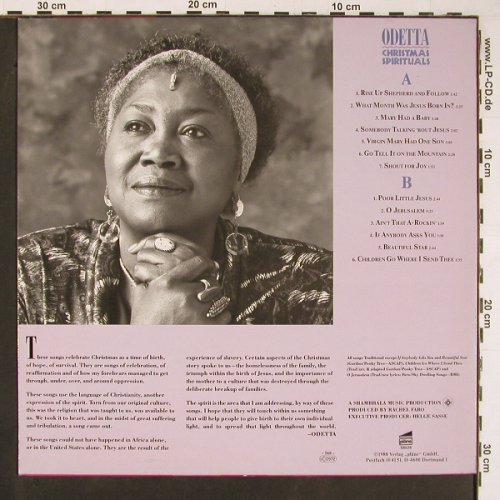 Odetta: Christmas Sprituals, m-/vg+, Pläne (88658), D, 1988 Typ: LP Best.-Nr.: Y428 Preis: 6,00 Euro