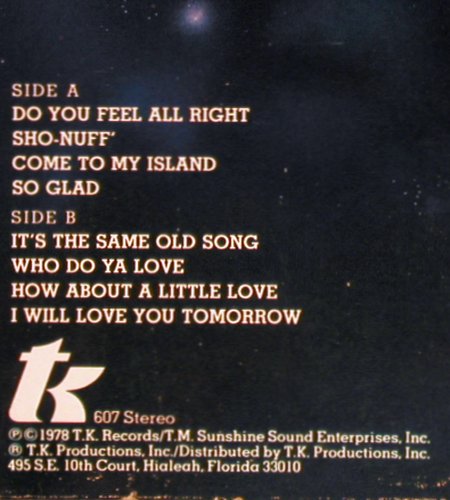 KC & The Sunshine Band: Who Do Ya Love, T.K. Records 607 (0798), US, co, 1978 Typ: LP Best.-Nr.: Y5382 Preis: 6,00 Euro