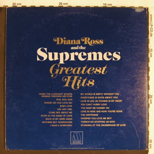 Ross,Diana & Supremes: Greatest Hits, Foc, m /vg+, Motown (MS- 2-663), US Typ: 2LP Best.-Nr.: Y5646 Preis: 9,00 Euro
