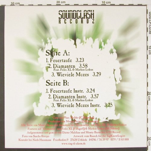 Monty Burns: Feuertaufe, 6Tr. EP, Soundclash Recordz(084.054), EU, 2001 - 12inch - Y56 - 4,00 Euro