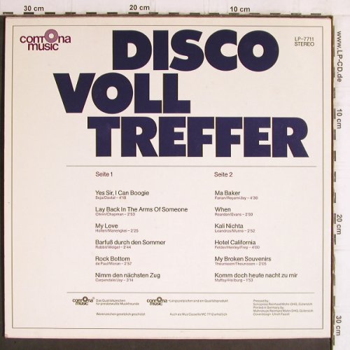 V.A.Disco Volltreffer: Yes Sir, I can Boogie..Komm doch.., Contona Music (LP-7711), D,remake, 1977 Typ: LP Best.-Nr.: Y6284 Preis: 4,00 Euro