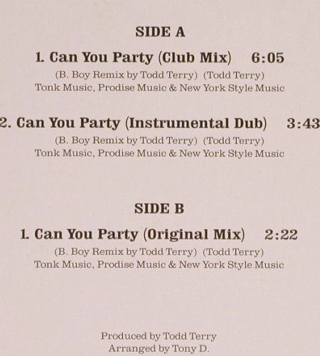 Royal House: Can you Party *3(Todd Terry..rmx), Bellaphon (120 07 299), D, 1988 Typ: 12" Best.-Nr.: Y6297 Preis: 4,00 Euro