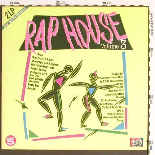 V.A.Rap House: Vol.3-MC Hammer..WeePapaGirlRappers, Ariola (303 614), D, co, 1990 Typ: 2LP Best.-Nr.: Y6325 Preis: 6,00 Euro