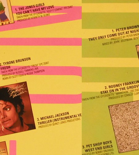 V.A.Dance Mix Dance Hits: Vol.4-Jones Girls...Weather Girls, Epic (DM 4), UK, 1984 Typ: LP Best.-Nr.: Y7343 Preis: 5,00 Euro