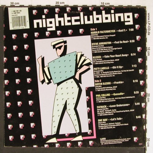 V.A.Nightclubbing: Harold Faltermeyer...One Way,8 mxTr, WEA (240 728-1), D, 1985 Typ: LP Best.-Nr.: Y7351 Preis: 5,00 Euro
