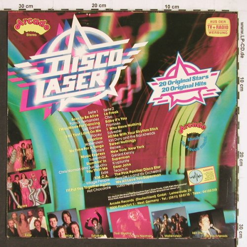 V.A.Disco Laser: Patrick Hernandez... L.Fernandez, Arcade (ADE G 62), D, 1979 Typ: LP Best.-Nr.: Y7605 Preis: 5,00 Euro