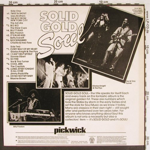 V.A.Solid Gold Soul: Isley Brothers.. Maxine Brown,12Tr., Pickwick (SHM 943), UK,Ri Typ: LP Best.-Nr.: Y7769 Preis: 6,00 Euro