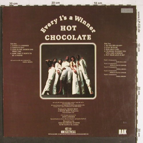 Hot Chocolate: Every 1's a Winner, RAK (074-60 499), D, 1978 Typ: LP Best.-Nr.: Y7795 Preis: 6,00 Euro