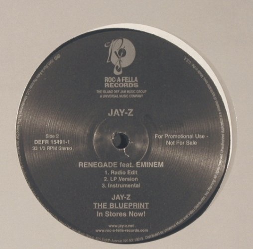Jay-Z: Jigga*3+3, FLC ,Promo, Roc-A-Fell (DEFR 15491-1), US, 2001 Typ: 12" Best.-Nr.: Y7917 Preis: 4,00 Euro