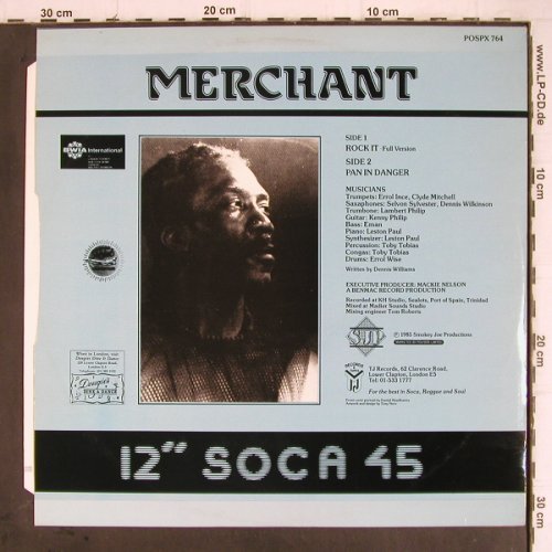 Merchant: Rock it.../ Pan in Danger, (Soca), Hot Vinyl (POSPX 764), UK, 1985 Typ: 12" Best.-Nr.: Y9223 Preis: 4,00 Euro