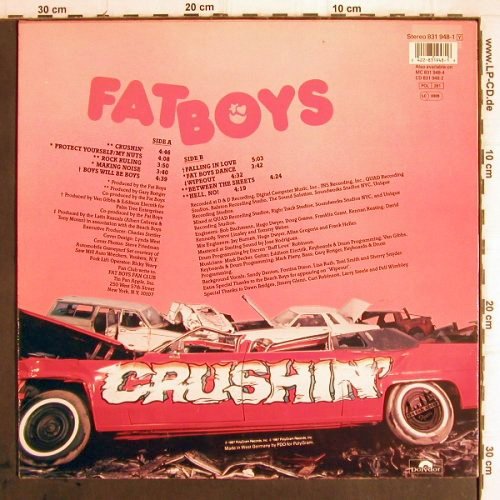 Fat Boys: Crushin', Polydor (831 948-1), D, 1987 Typ: LP Best.-Nr.: Y9726 Preis: 6,00 Euro