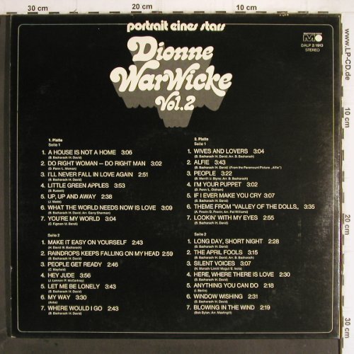 Warwick,Dionne: Portrait eines Stars, Vol.2, Foc, Scepter/Metronome (DALP 2/1913), D, 1973 Typ: 2LP Best.-Nr.: Y9860 Preis: 9,00 Euro