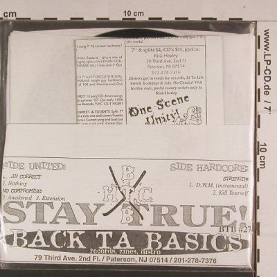 V.A.No Comromise,Strength: Comin Correct., Back Ta Basics (BTB 27), US Typ: 7" Best.-Nr.: S7733 Preis: 5,00 Euro