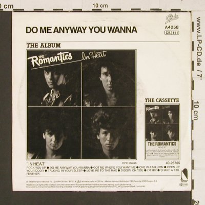 Romantics,The: One In A Million, Epic (4258), NL, 1983 Typ: 7" Best.-Nr.: S9465 Preis: 1,50 Euro
