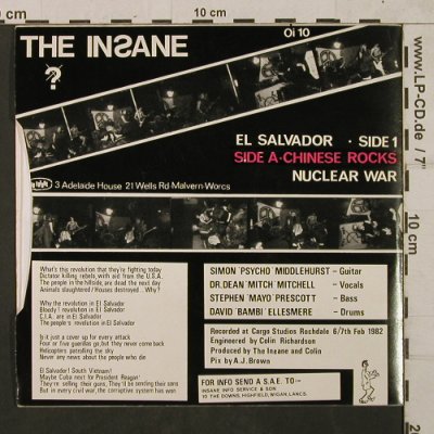 Insane: El Salvador/Chinese Rocks/NuclearWa, No Future(Oi 10), UK, 1982 - EP - T1767 - 20,00 Euro