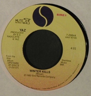 Yazoo (in USA: Yaz): Only You/Winter Kills, LC, Sire (7-29844), US, 1982 Typ: 7" Best.-Nr.: T2151 Preis: 3,00 Euro