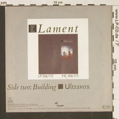 Ultravox: Dancing With Tears In My Eyes, Chrysalis (106 449), D, 1984 Typ: 7" Best.-Nr.: T229 Preis: 3,00 Euro