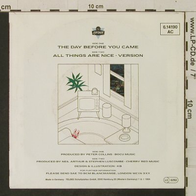 Blancmange: The Day Before You Came/All Things, London(6.14190 AC), D, 1984 - 7inch - T3446 - 2,00 Euro