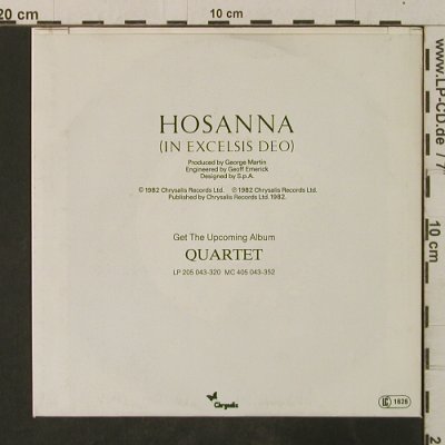 Ultravox: Reap The Wild Wind / Hosanna, Chrysalis (104 757-100), D, 1982 Typ: 7" Best.-Nr.: T3588 Preis: 2,50 Euro